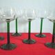 Lot 6 glasses on foot with white wine Height 16.5 cm