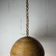 Midcentury pencil reed rattan bamboo pendant hanging lamp, Italy, 1970s