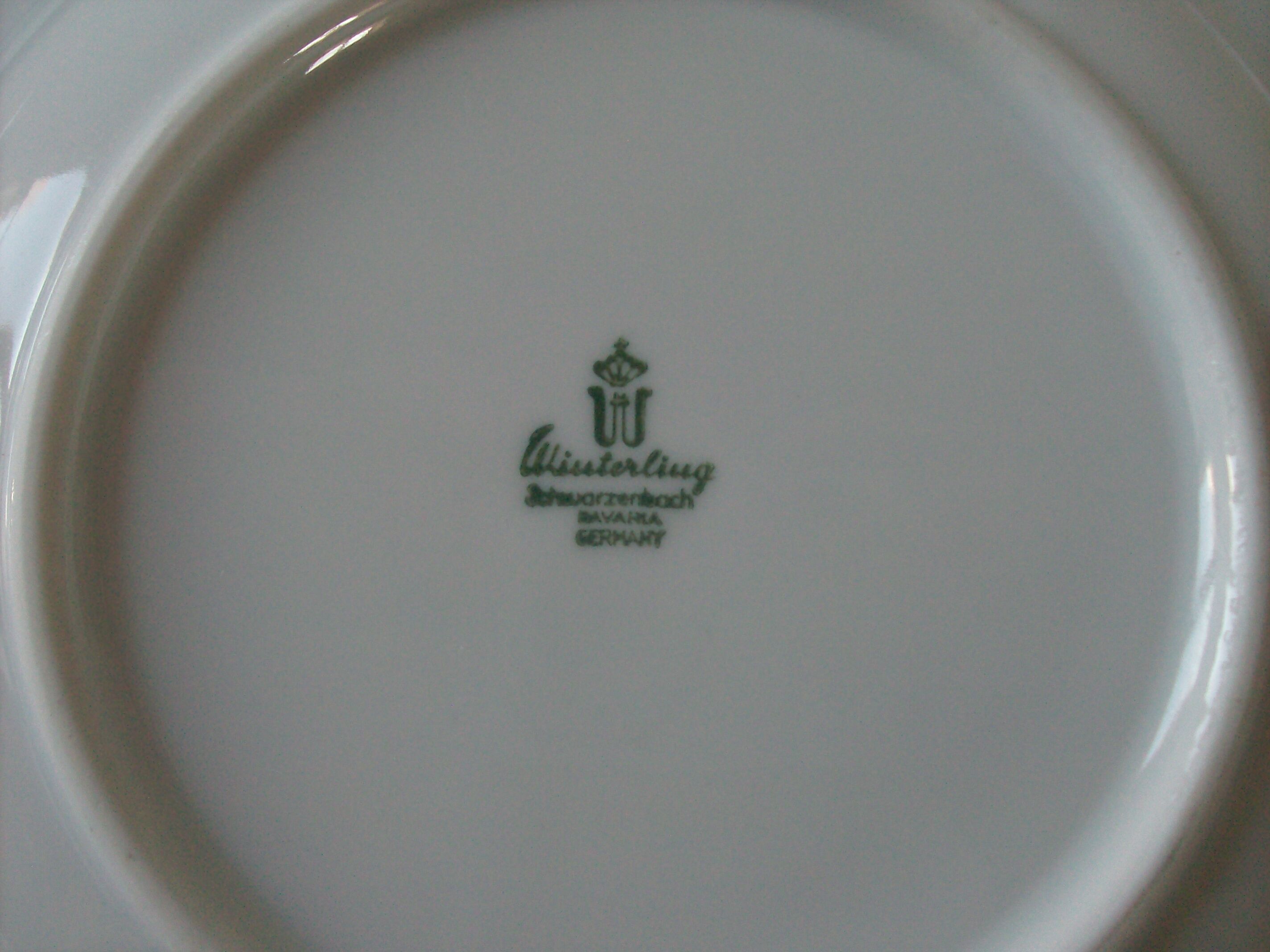 Set of 4 old hollow plates orange flower 1970s Winterling Bavaria porcelain