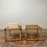 2 rattan bedside tables