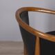 Ensemble de 4 chaises vintage en bois et cuir des années 1960 conçues par isa bergamo
