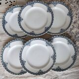6 vintage ironstone dinner plates – Andrinople series - Moulin des Lou