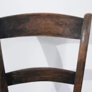 Set of 2 rustic French chairs with rush seats