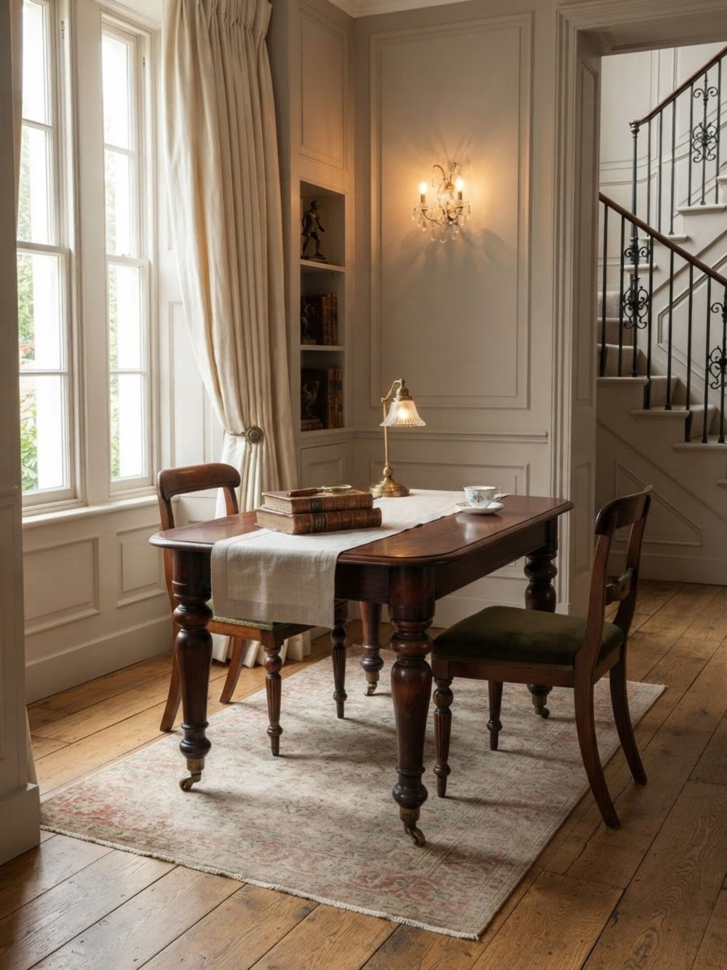 Solid mahogany console table