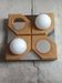 Geometric chrome and wood wall light