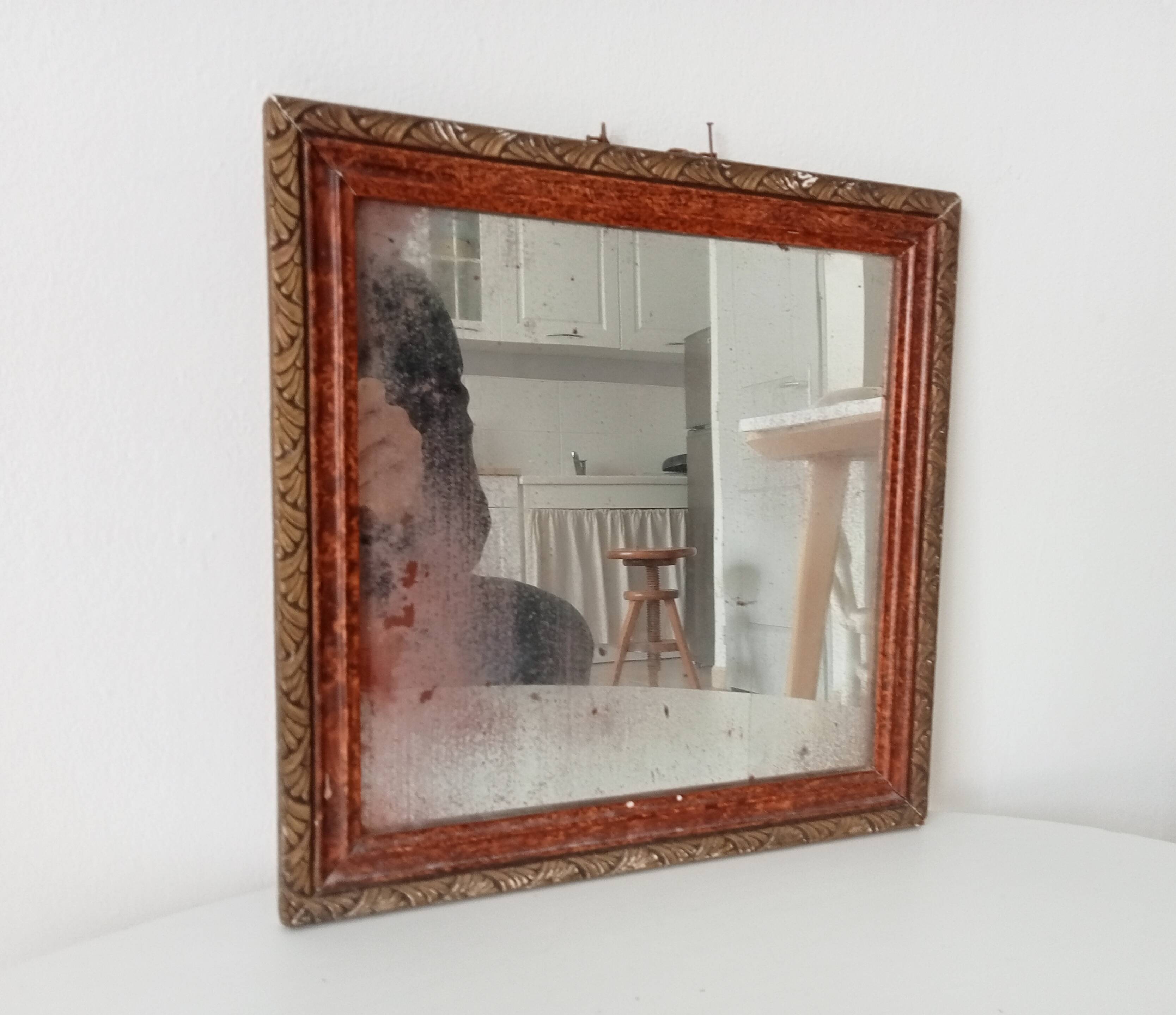 Miroir ancien carré XIXeme