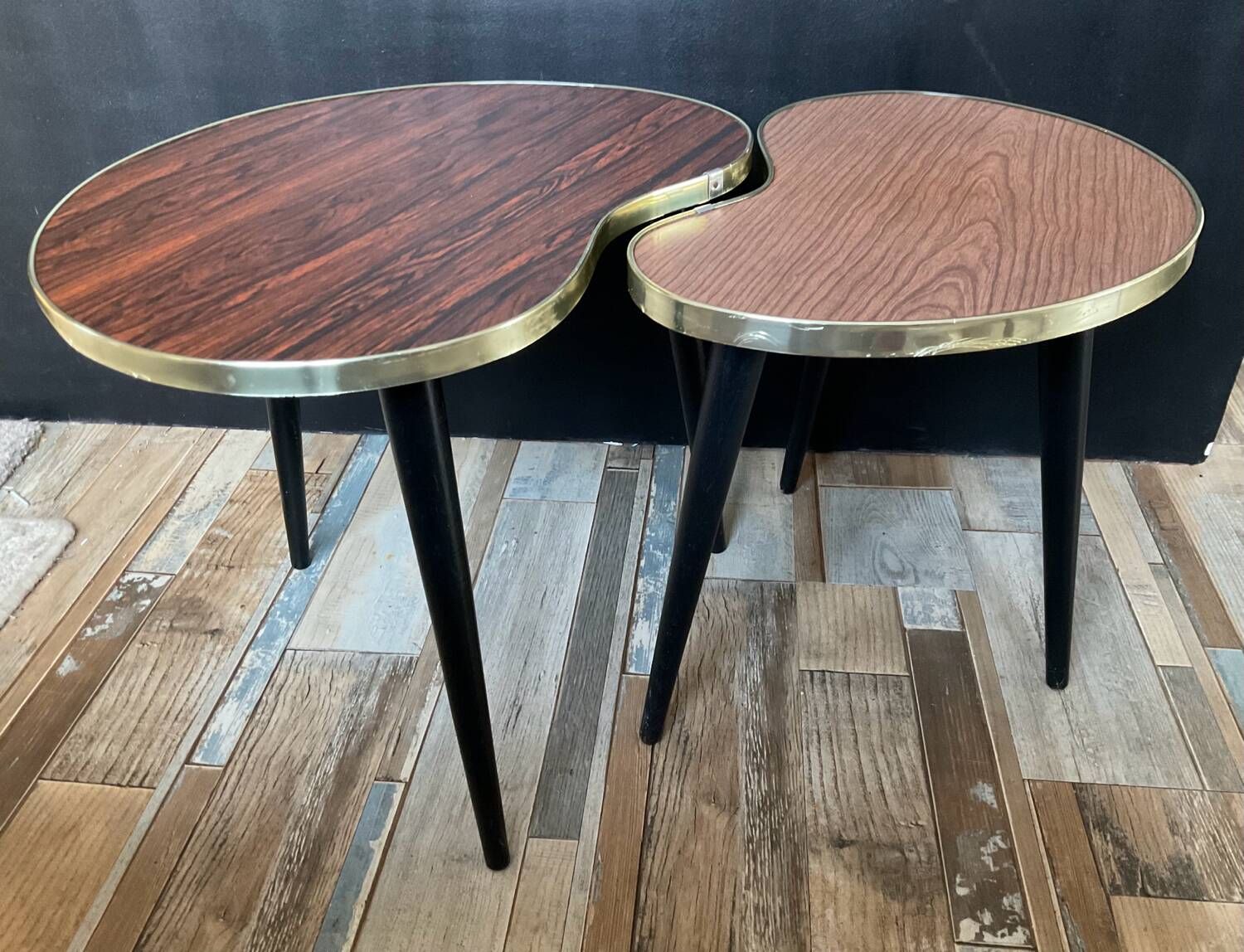 Duo of wooden and Formica coffee tables from the 60s and 70s