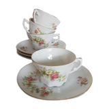 Tea service 4 cups of fine porcelain