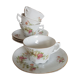 Tea service 4 cups of fine porcelain