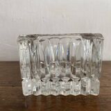 Square thick crystal ashtray from the 70s-80s.
