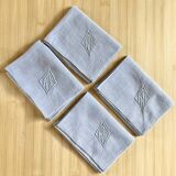 4 old monogram linen napkins