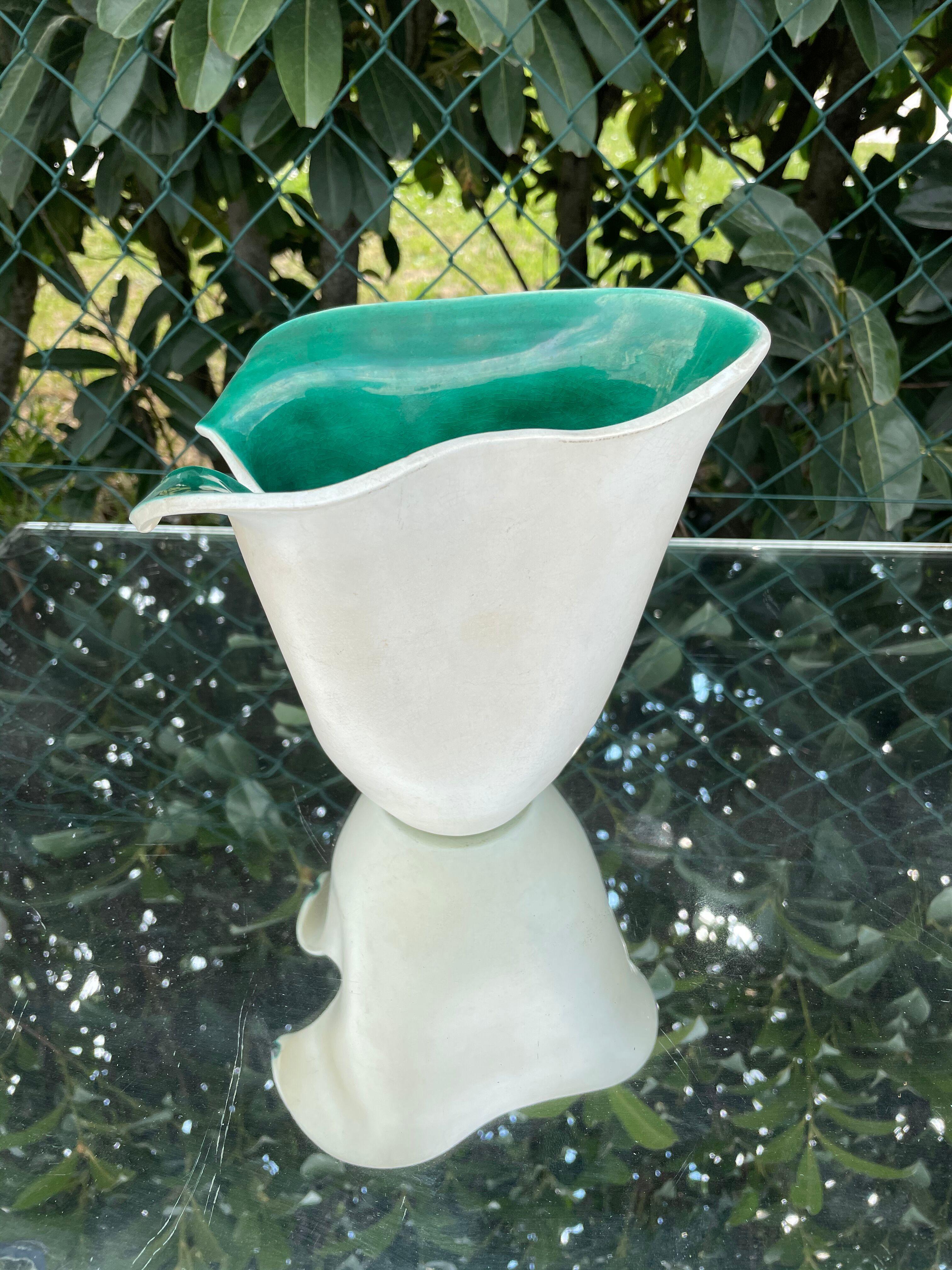 Elchinger white and green vase