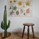 Vintage turned wood tripod country stool