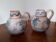 Set of 2 small antique enamelled painted decorative pitchers