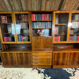 Mid century retro vintage wall unit bookcase danish design by poul hundevad rosewood 1950-1960