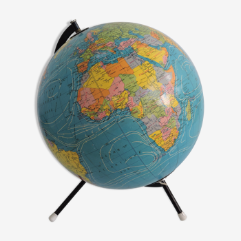 Globe  terrestre tripode lumineux  vintage 1977  Taride - 26 cm