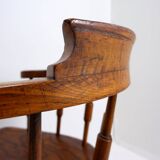 Elm armchair with curved back