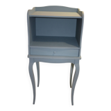 Classic blue bedside table with one drawer