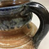 Belgian flamed salt-glazed stoneware pitcher by Pitot