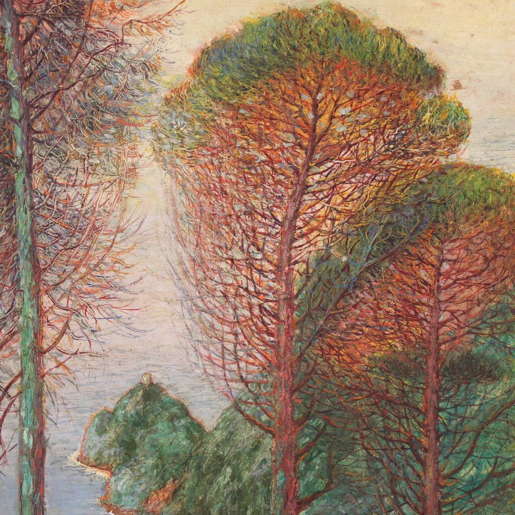 Italian landscape signed painting 20th century