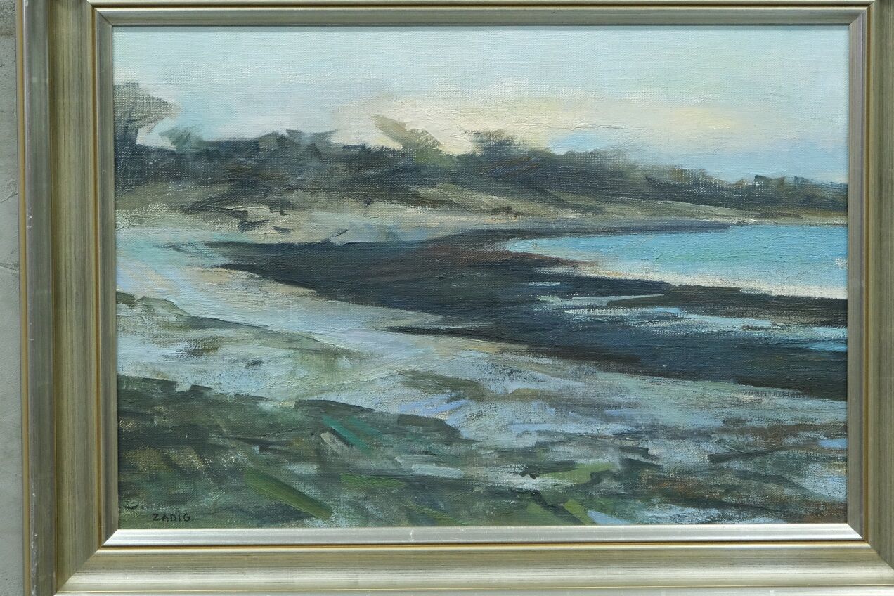 Jacques Zadig, Scandinavian Modern Landscape, Oil on Canvas, Framed