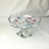 Colored glass dish on foot Walther glass