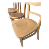 Set of four mismatched bistro chairs