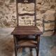 Chaise escabeau de bibliothèque ancienne – Chaise métamorphique en hêtre, France, début 1900