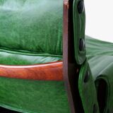 Canada model leather armchair and ottoman by Osvaldo Borsani