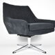 Mid-century armchair Shell, Deutsche Democratic Republic, DDR, 1960s, Black Cord, Chrome