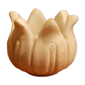 Bougeoir chauffe plat "lotus" en marbre