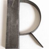 Metal letter R 1930s Height 25 cm