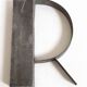 Metal letter R 1930s Height 25 cm