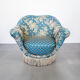 Pair of munari armchairs in antique vintage 1950s fabric