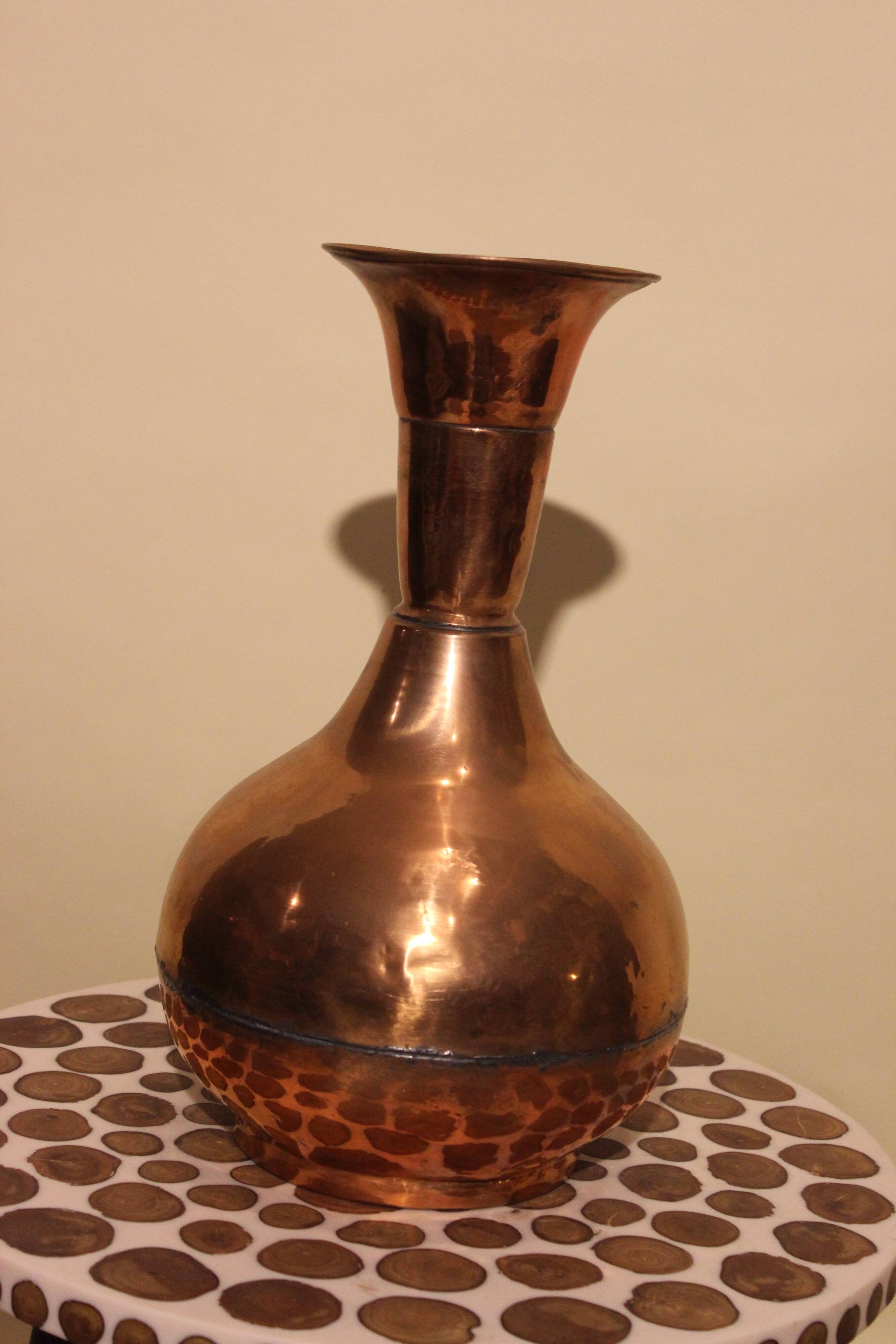 Red copper vase