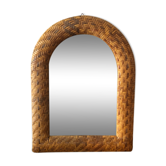 Braided rattan mirror 40 x 52 cm