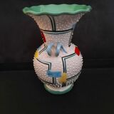 Italian ceramic vase Deruta signed and numbered