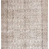 Tapis vintage à motifs floraux beige et marron