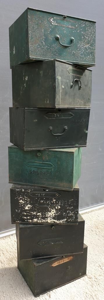 Lot 7 metal cartonniers 1920 André Labbé