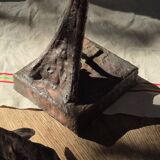 Paire de lampes brutalistes en bronze