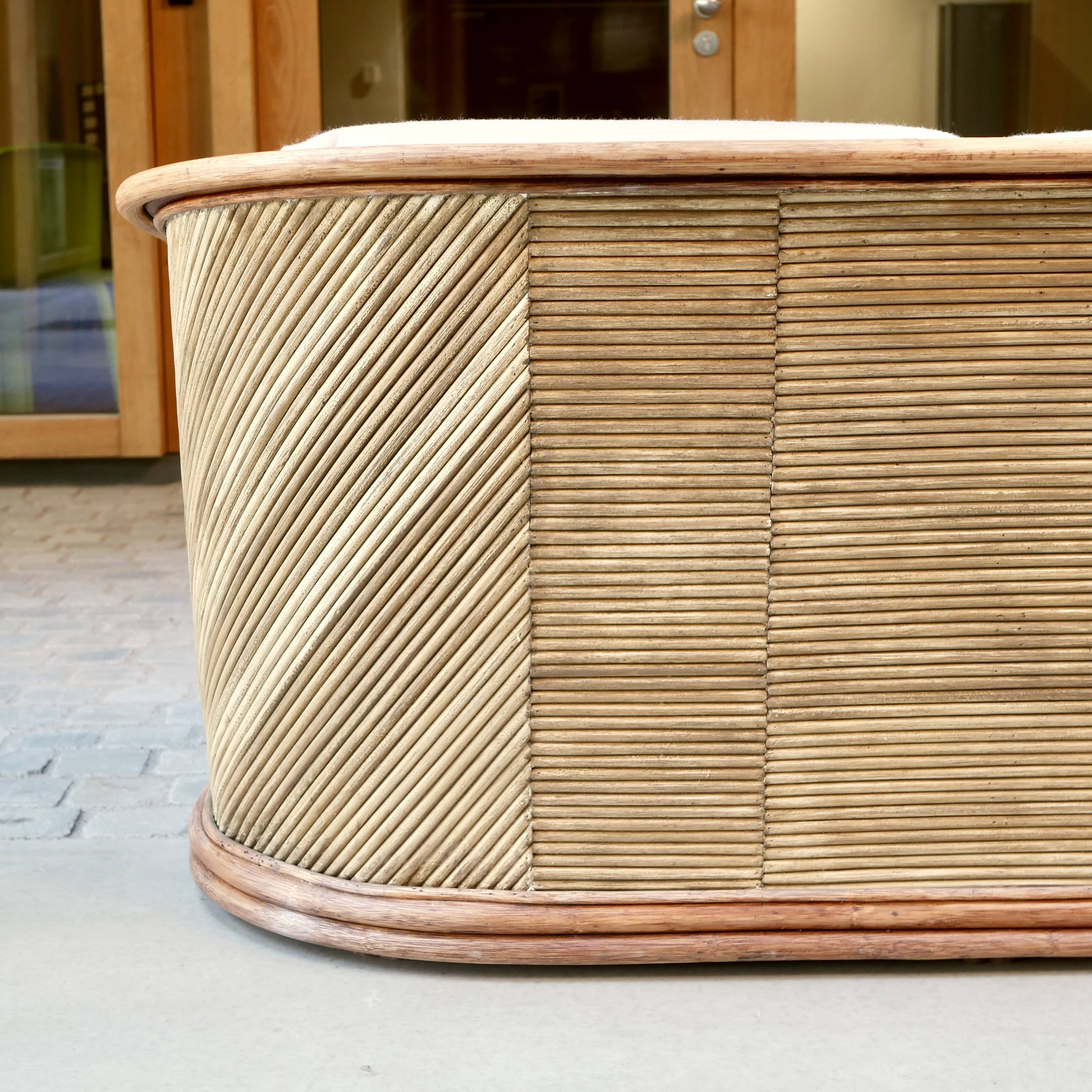Maugrion rattan sofa for Roche Bobois, 1980s