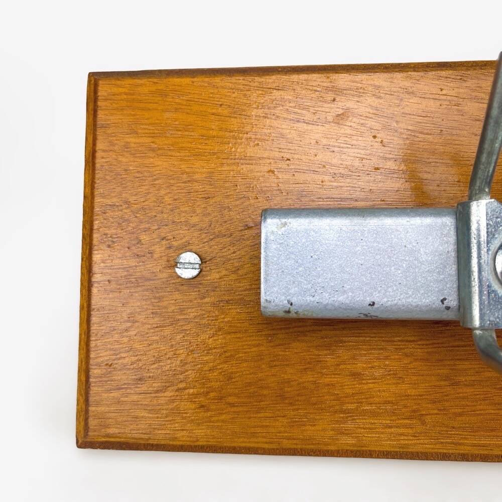 Vintage industrial wood and metal coat rack