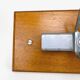 Vintage industrial wood and metal coat rack
