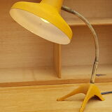 Yellow raven-footed desk lamp 1950