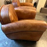 Leather club armchairs
