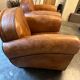 Leather club armchairs