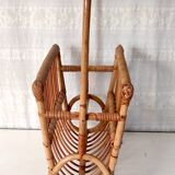 Rattan magazine holder - 70s