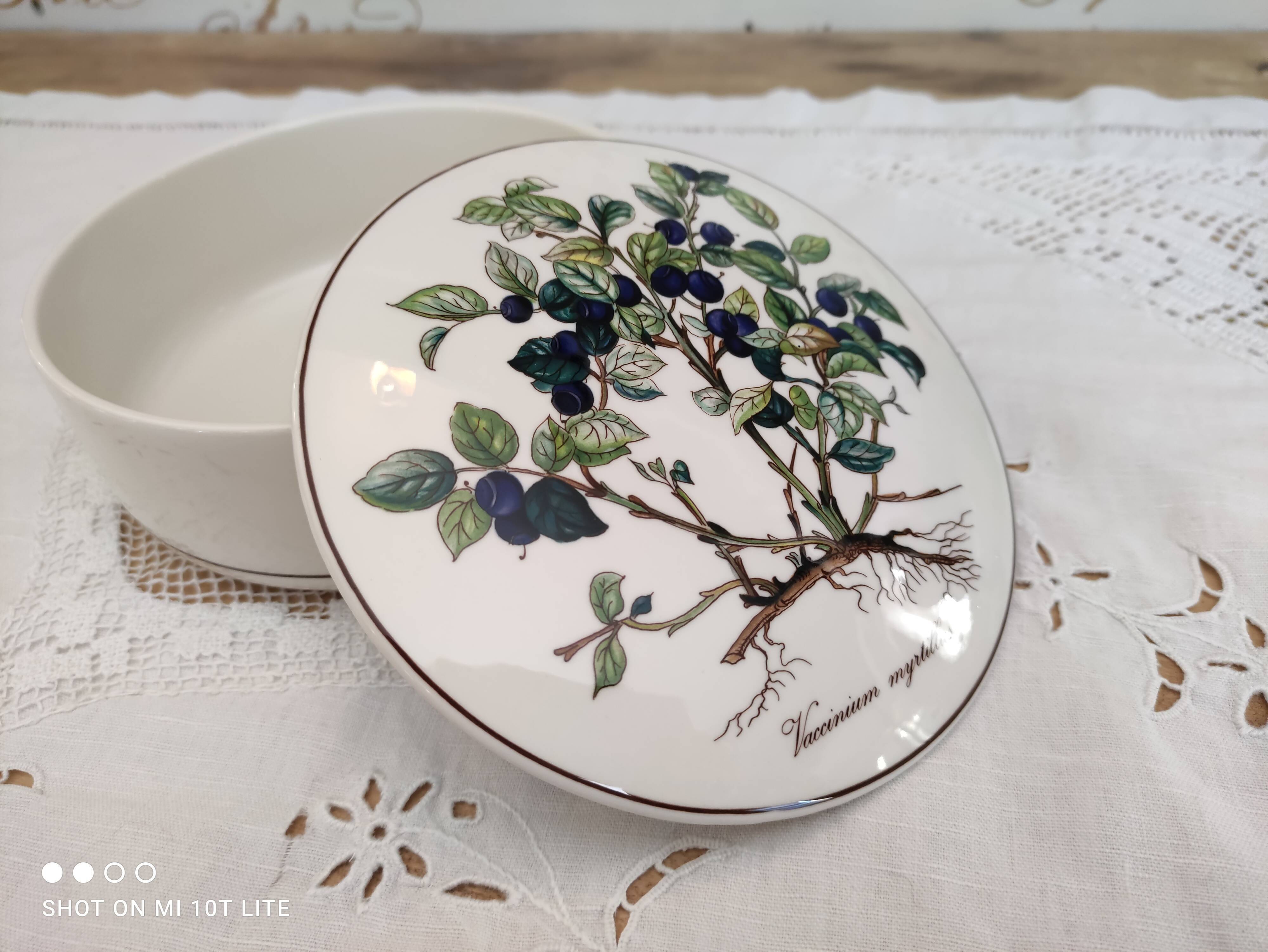 Porcelain box villeroy & boch model botanica "vaccinium myrtillus"