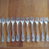 12 forks with cake christofle model shell