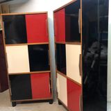 Pair of storage furniture 1960 covered with chromatic melamine 1960